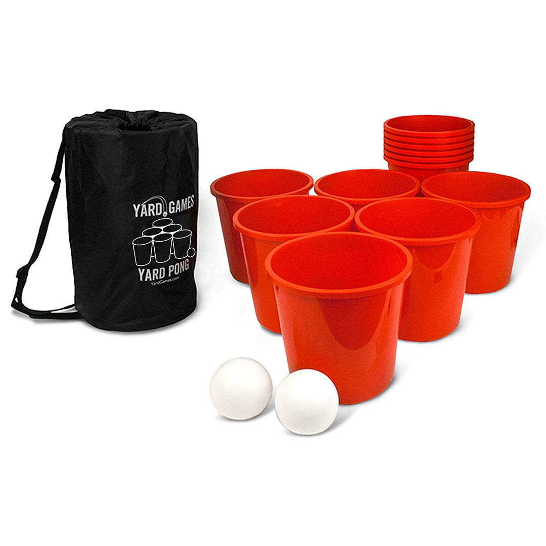 Yard Games Giant Yard Pong Activity Party Set w/ 12 Buckets & 2 Balls (Open Box)