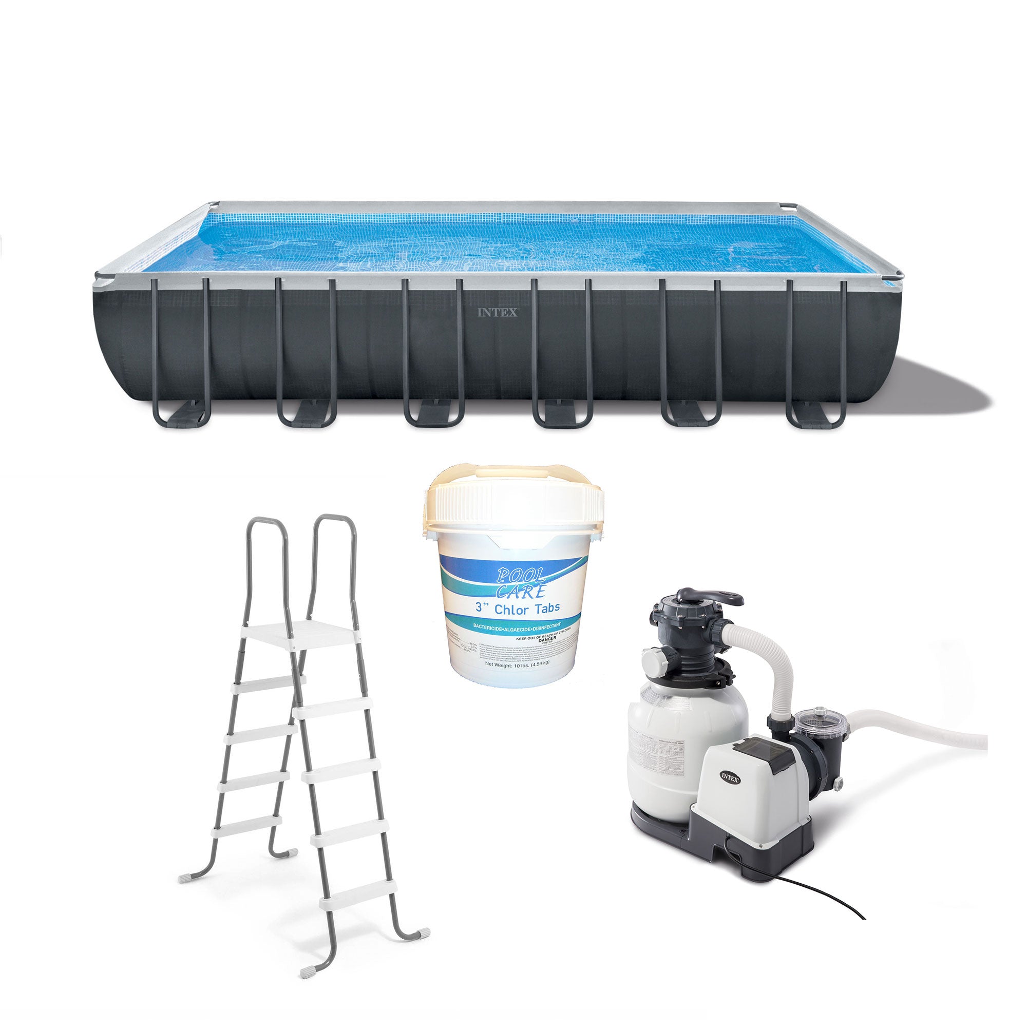 Intex 24' x 12' x 52" Ultra XTR Frame Above Ground Pool Set w/ 3" Chlorine Tabs - VMInnovations