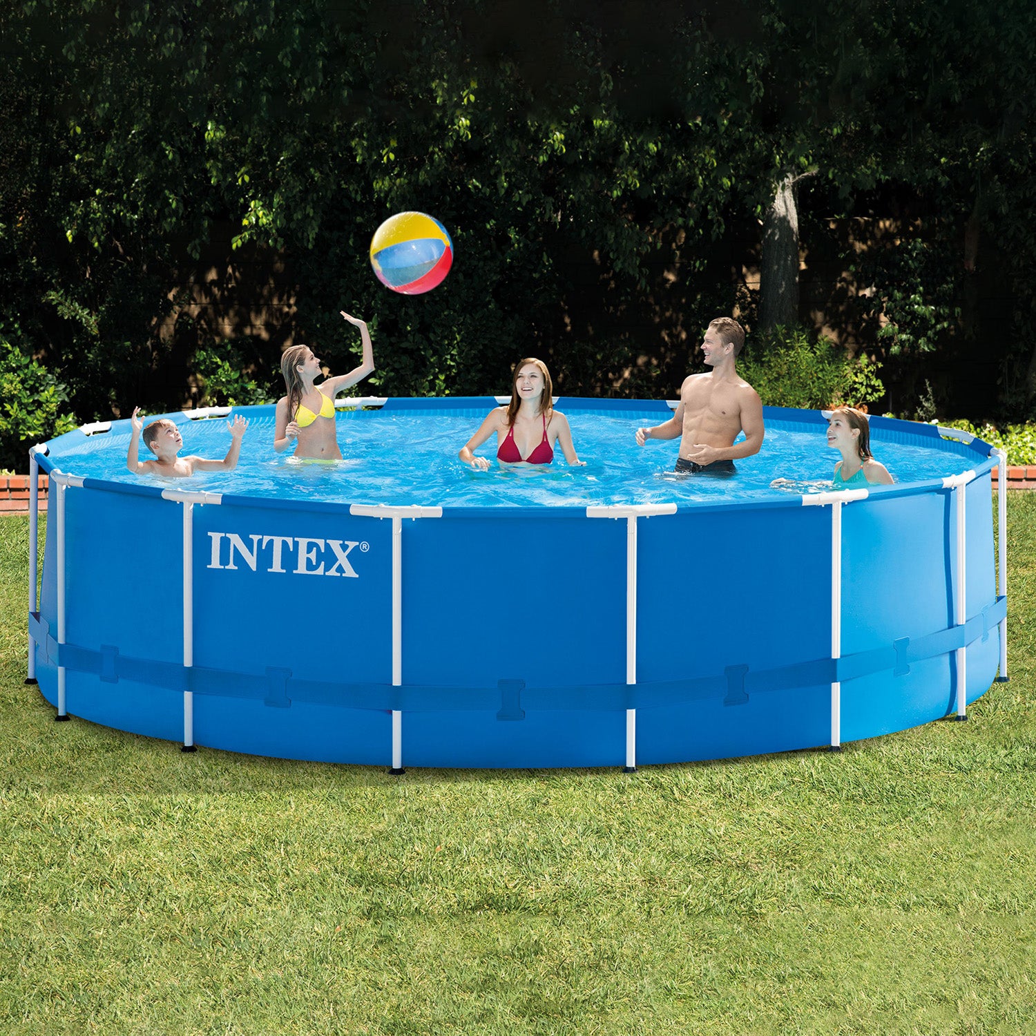 Intex 15ft x 48in Pool Set w/ Cleaning Kit & Natural Chemistry Maintenance Kit - VMInnovations