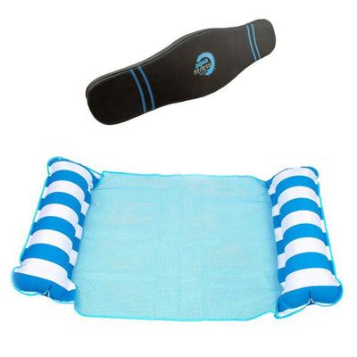 Aqua Fitness Deluxe Fitness Training Flotation Belt Bundle w/ Blue Pool Lounger