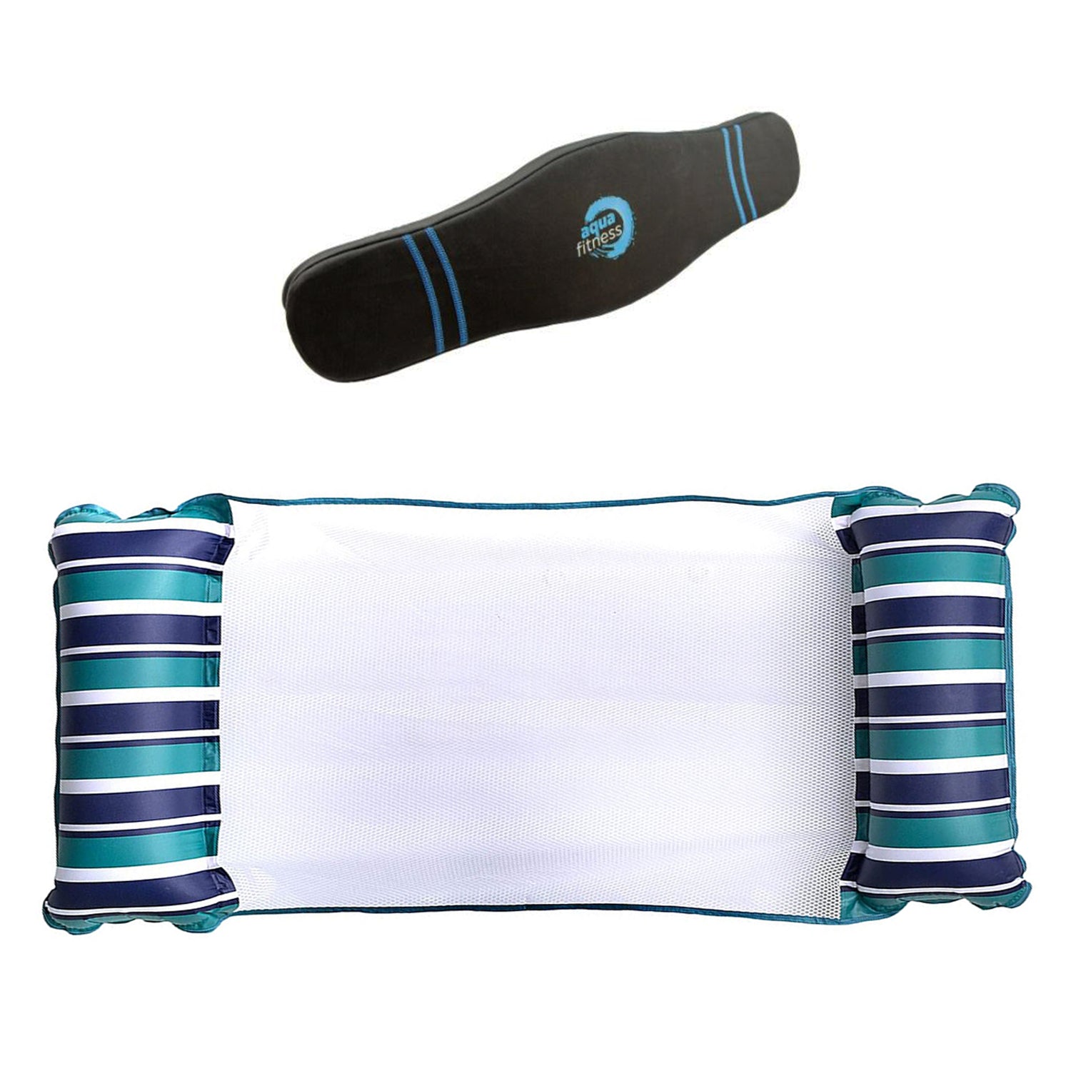 Aqua Fitness Deluxe Fitness Training Flotation Belt Bundle w/ XL Pool Lounger