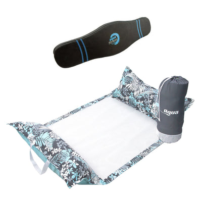 Aqua Fitness Deluxe Fitness Flotation Belt Bundle w/ Premium 4 in 1 Pool Float