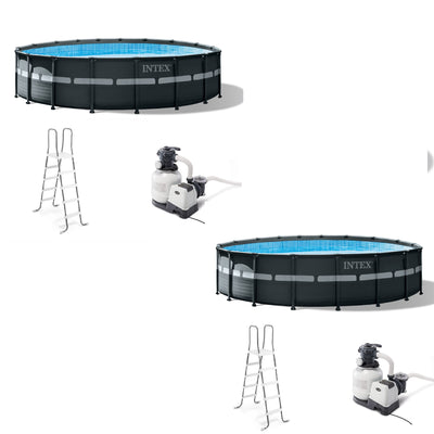 Intex 18ft x 52in Ultra XTR Round Frame Above Ground Pool Set with Pump (2 Pack) - VMInnovations