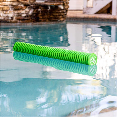 Aqua Lily Pad 20' Floating Foam Island with Foam Pool Noodle Float, Lime Green