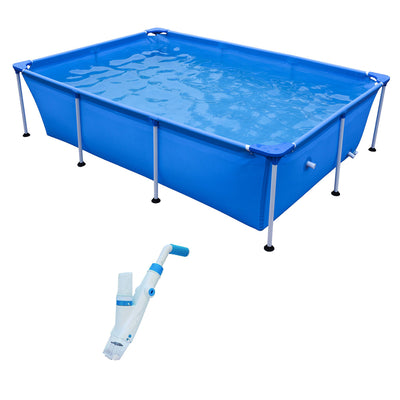 JLeisure 8.5 x 6 Ft Above Ground Swimming Pool Bundle w/ Handheld Pool Vacuum