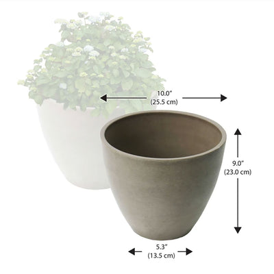 Algreen Valencia 10 x 8.3 Inch Garden Plant Pot Planter, Taupe (Open Box)