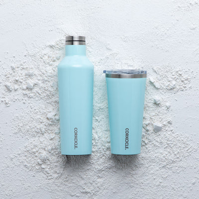 Corkcicle Classic 16 Ounce Stainless Steel Tumbler Gloss Powder Blue (Open Box)