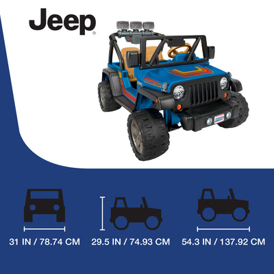 Fisher-Price Power Wheels 2 Seater Retro Jeep Wrangler Ride On Toy Car(Open Box) - VMInnovations