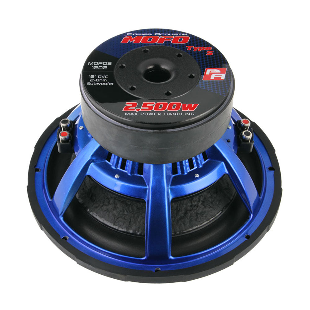 Power Acoustik Monoblock Amplifier and 2500 Watt Subwoofer, Black (2 Pack)