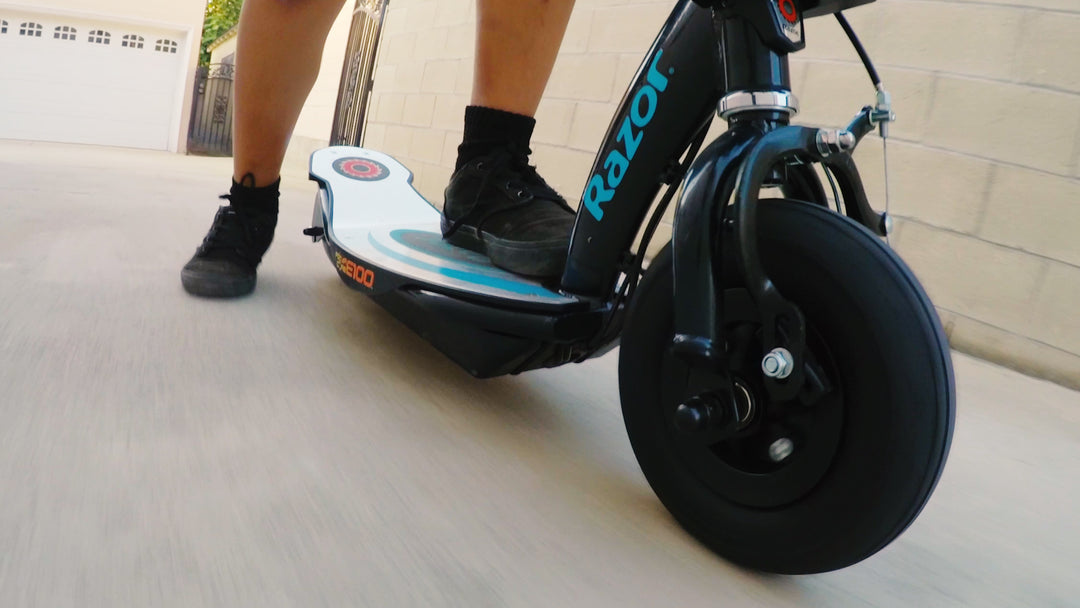 Razor Power E100 Electric Scooter w/Aluminum Deck & Hand Brake, Blue (For Parts)