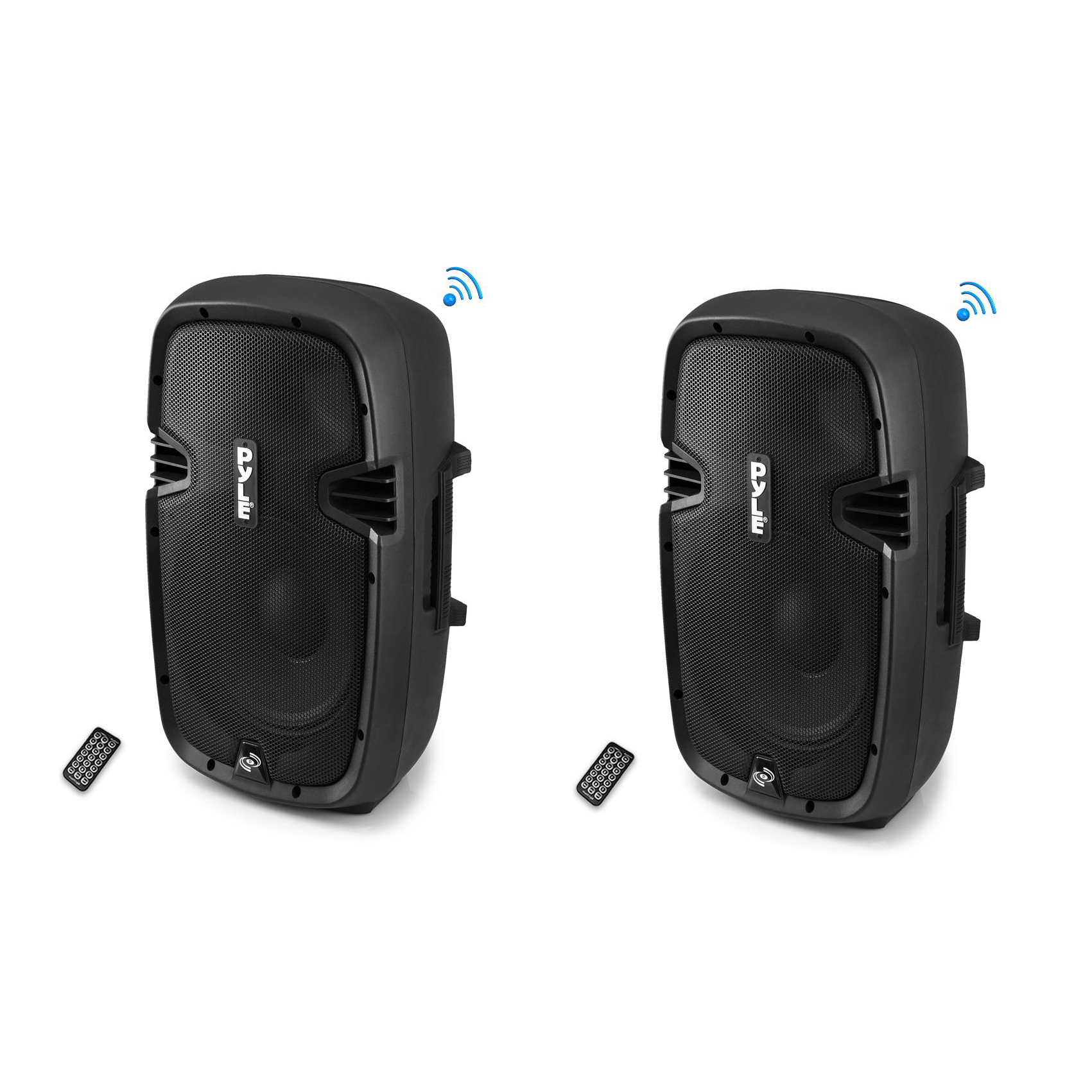 Pyle Portable 10 In Bluetooth 2 Way Full Range PA Cabinet Loud Speaker (2 Pack)