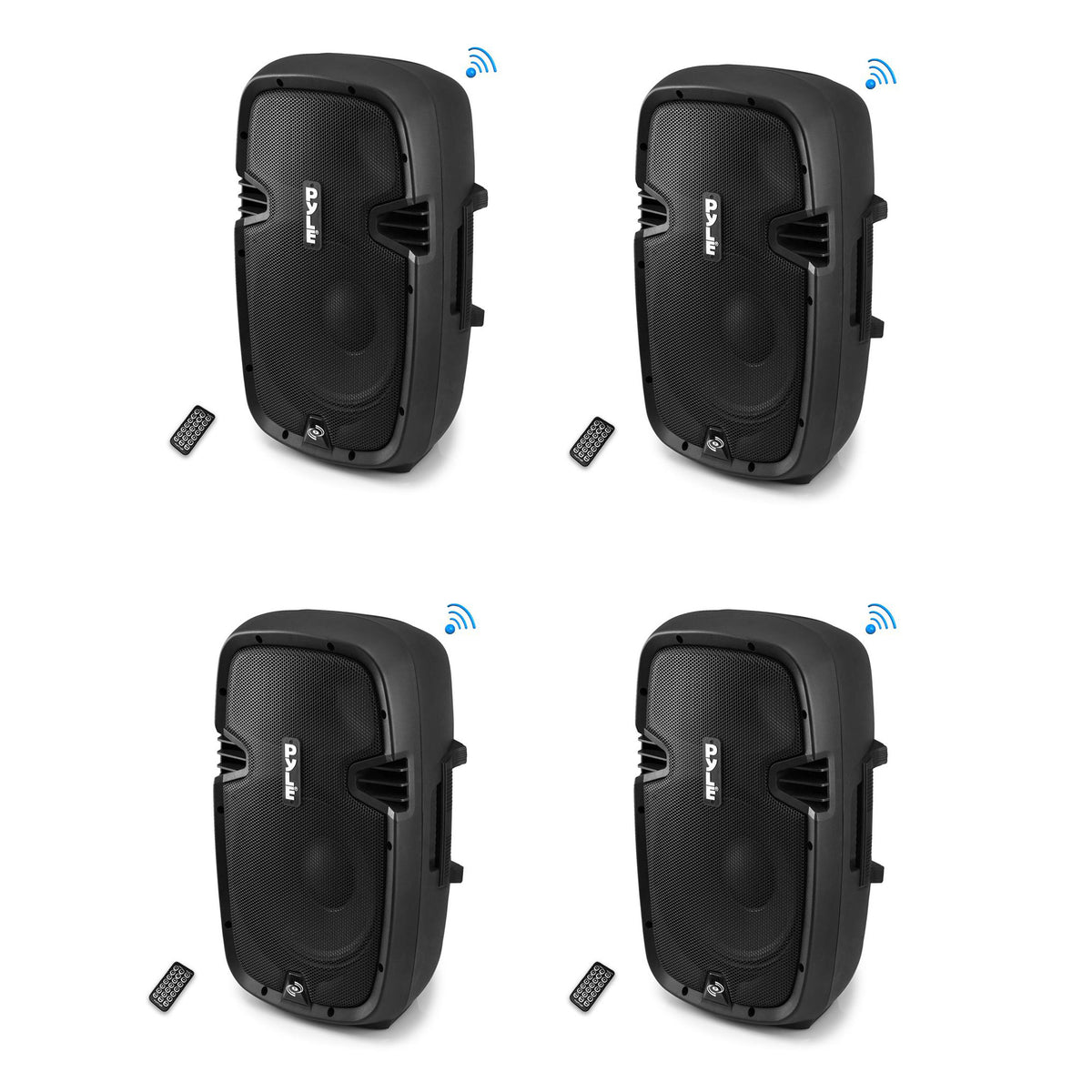 Pyle Portable 10 In Bluetooth 2 Way Full Range PA Cabinet Loud Speaker (4 Pack)