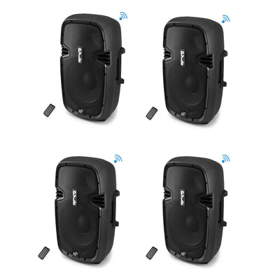 Pyle Portable 10 In Bluetooth 2 Way Full Range PA Cabinet Loud Speaker (4 Pack)