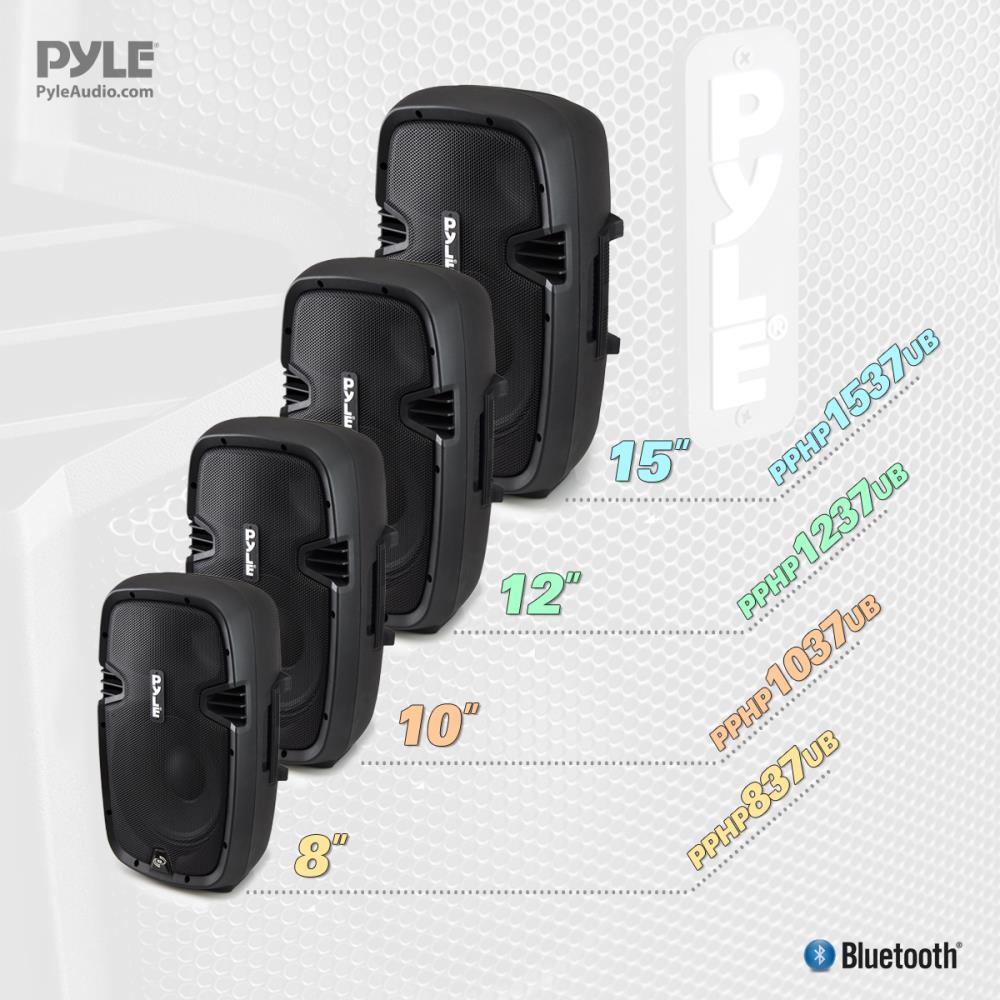 Pyle Portable 10 In Bluetooth 2 Way Full Range PA Cabinet Loud Speaker (2 Pack)