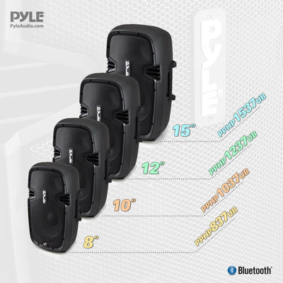 Pyle Portable 10 In Bluetooth 2 Way Full Range PA Cabinet Loud Speaker (2 Pack)