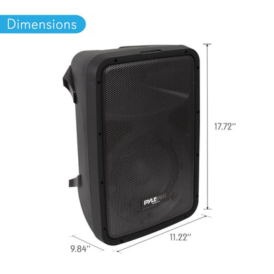 Pyle 2 x PPHP28AMX 8 Inch Bluetooth PA Loud Speaker and 8 Channel Mixer (2 Pack)