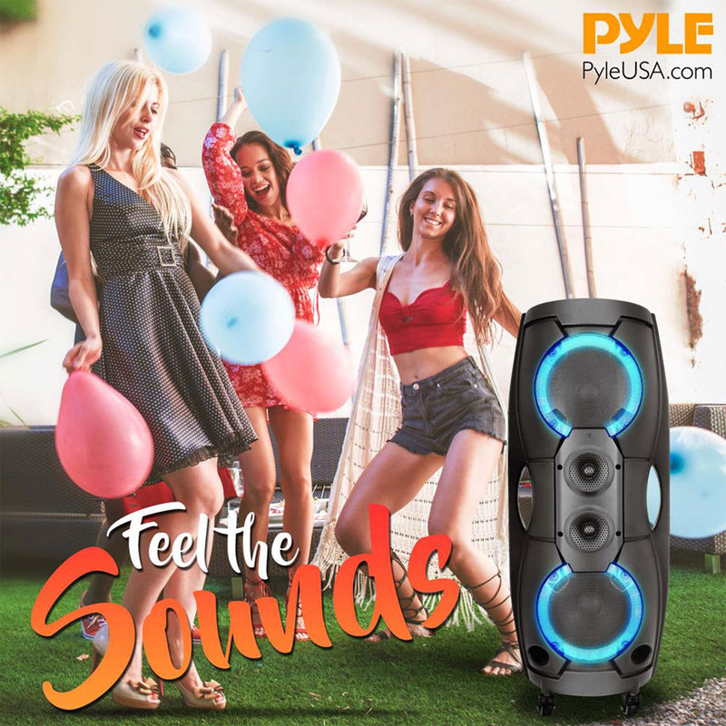 Pyle Multi-Purpose 1000 Watt 2 Channel Bluetooth Speaker System with LED Lights