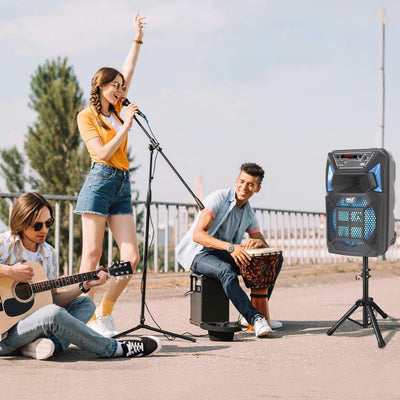 Pyle PPHP82SM Bluetooth Portable PA Speaker and Microphone Karaoke Sound System - VMInnovations