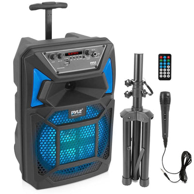 Pyle PPHP82SM Bluetooth Portable PA Speaker and Microphone Karaoke Sound System