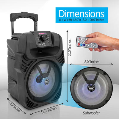 Pyle PPHP844B Portable Bluetooth Speaker System w/ Flashing Party Lights(4 Pack)