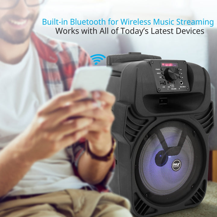 Pyle Portable Bluetooth Speaker System with Flashing Party Lights (Open Box) - VMInnovations
