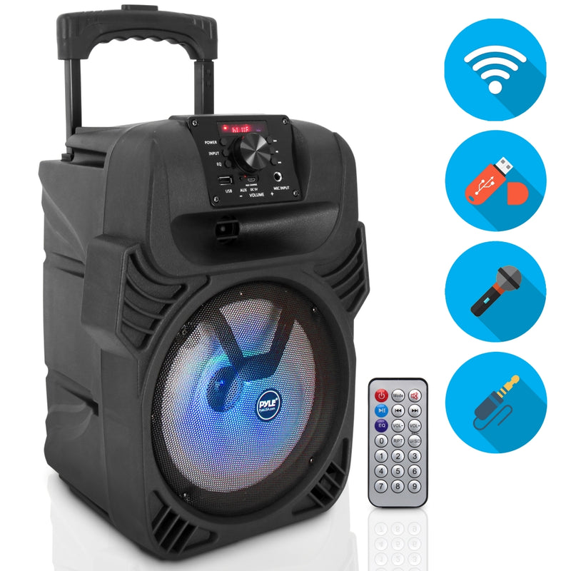 Pyle PPHP844B 400 W Portable Bluetooth Speaker w/ LED Party Lights & Remote