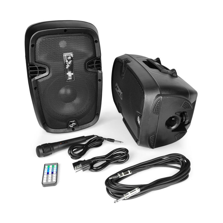 Pyle Active/Passive PA Dual Loudspeaker Sound System Kit + Microphones(Open Box)