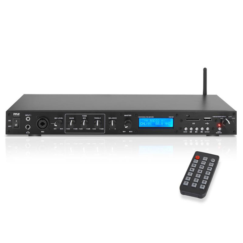 Pyle PPRE70BT Bluetooth Pro Audio Preamplifier Receiver System & Remote (2 Pack)