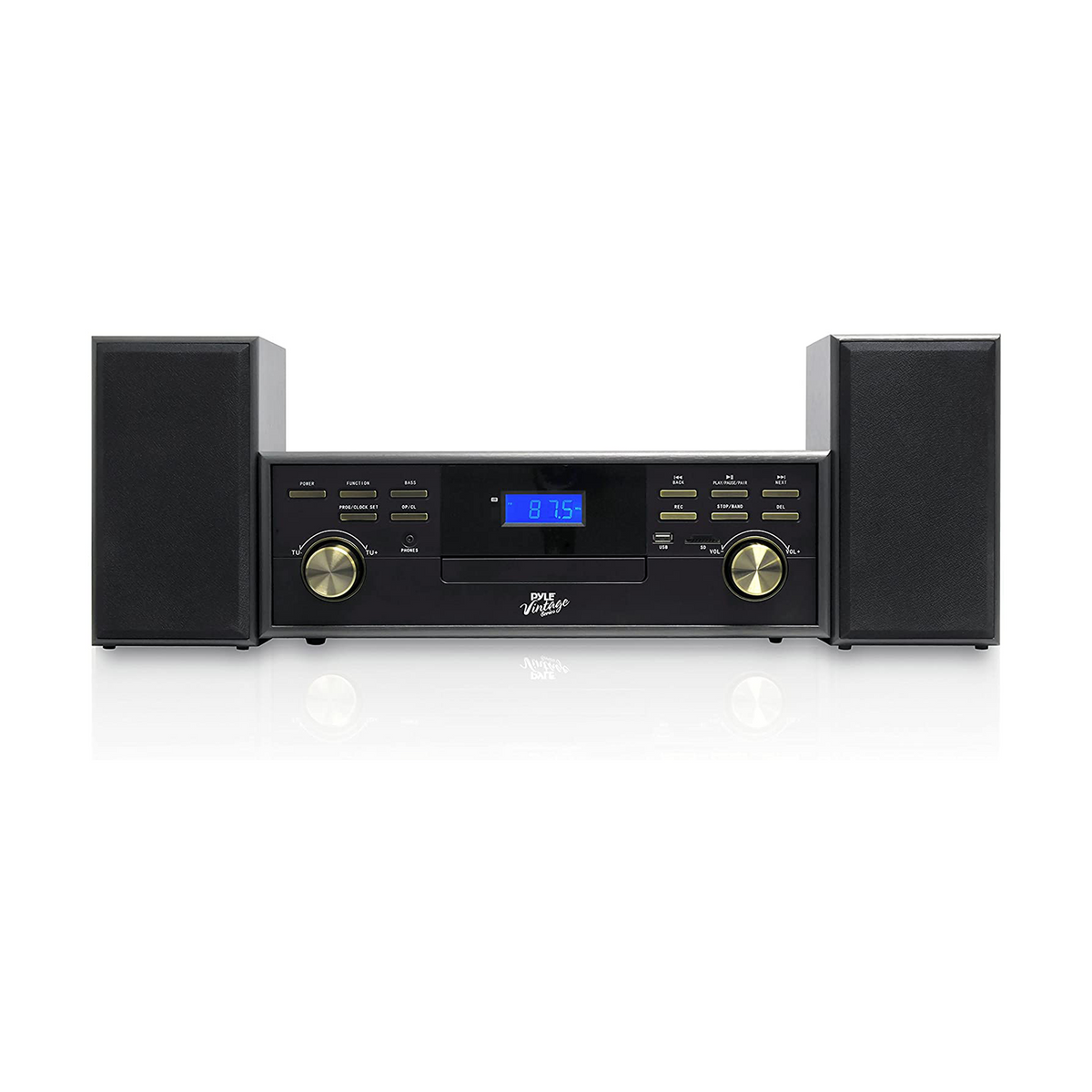 Pyle PPTCM80BTGR Vintage Retro Bluetooth Turntable Speaker System (Used)