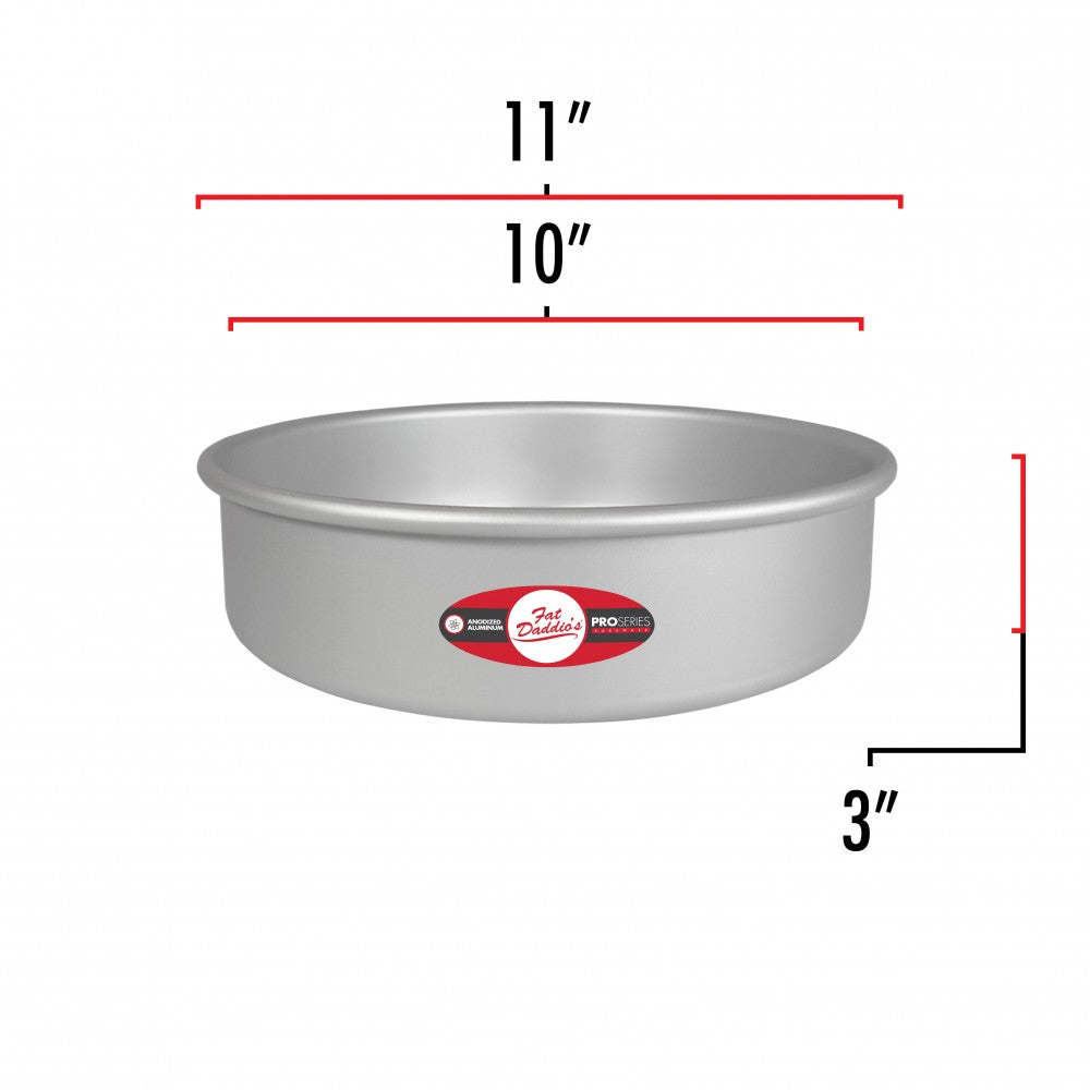 Fat Daddio's Anodized Aluminum Round Cake Pan with Solid Bottom (3 Sizes)