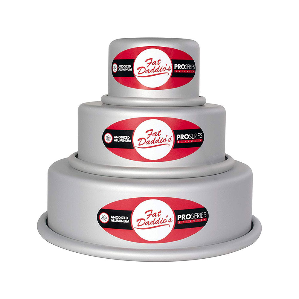 Fat Daddio's 3 Piece Round Cake Baking Cooking Pan Celebration Set (Open Box)