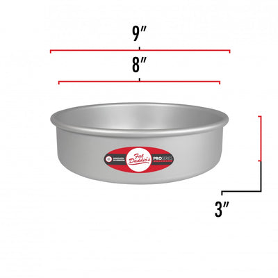 Fat Daddio's Anodized Aluminum Round Cake Pan with Solid Bottom (3 Sizes)