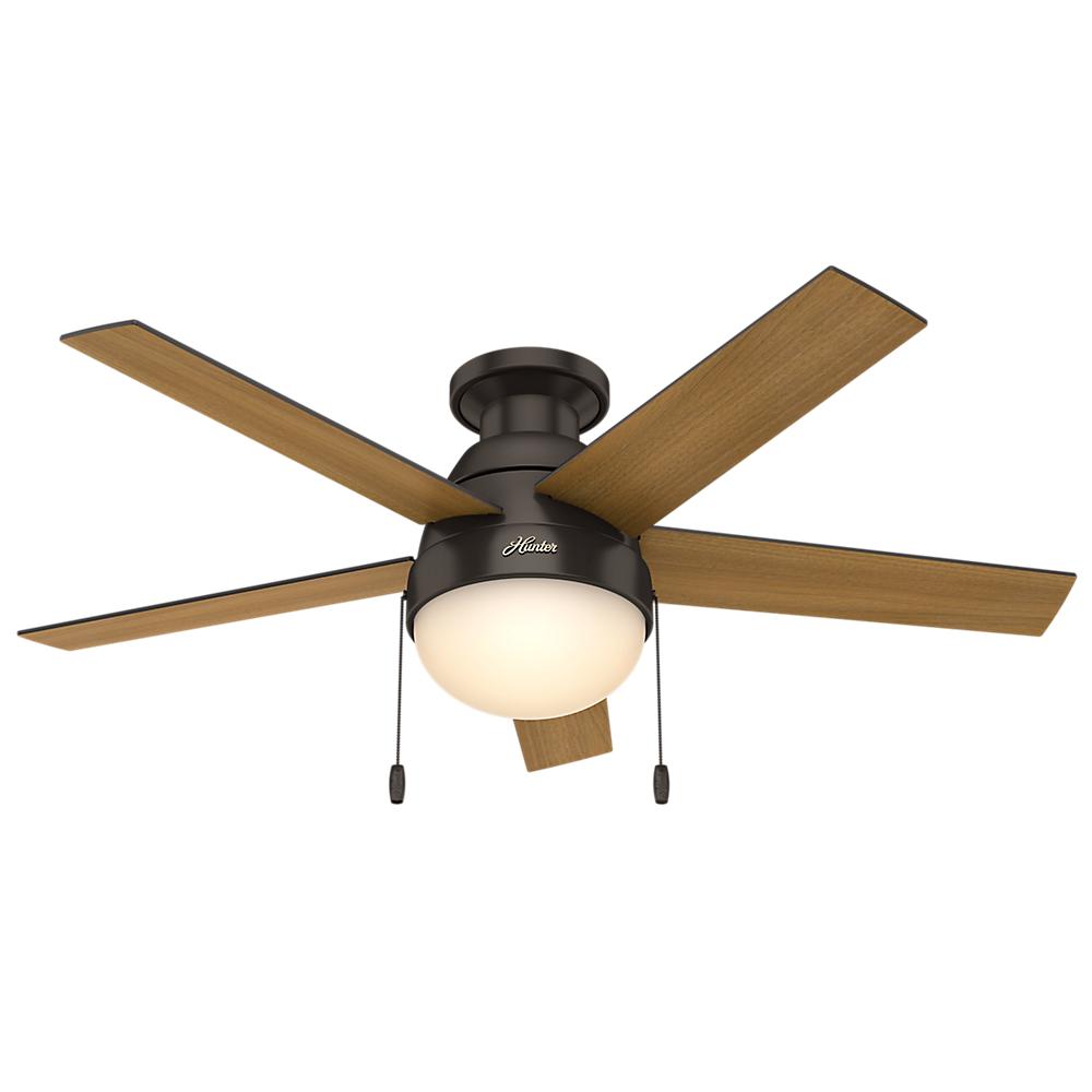 Hunter Low Profile 46" Home Ceiling Fan w/ LED Light and Pull Chains (For Parts) - VMInnovations