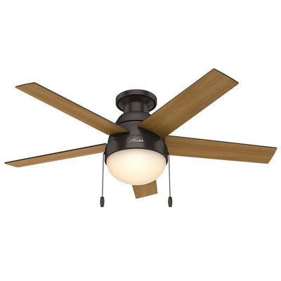 Hunter Low Profile 46" Home Ceiling Fan w/ LED Light and Pull Chains (For Parts)
