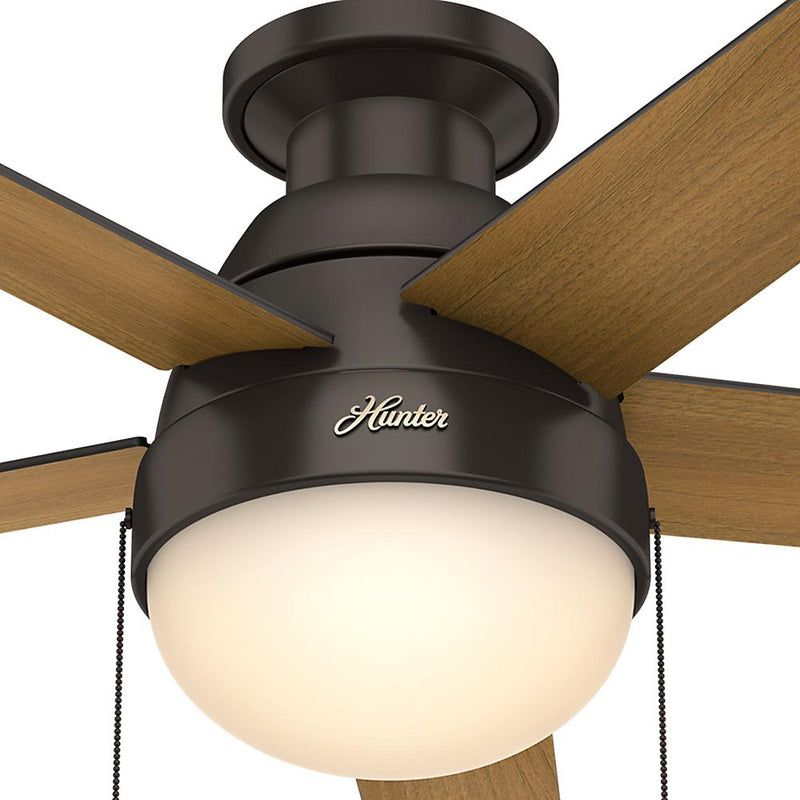 Hunter Low Profile 46" Home Ceiling Fan w/ LED Light and Pull Chains (For Parts)