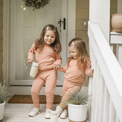 Goumikids Unisex Toddler Loungewear Organic Sleeper Pajama Set, 4T Prickly Pear