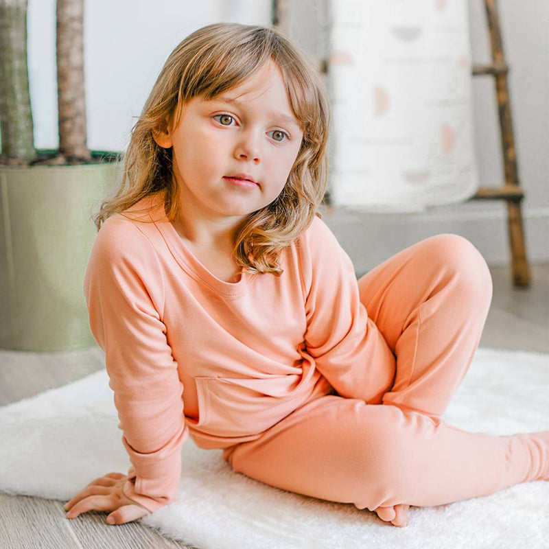Goumikids Unisex Toddler Loungewear Organic Sleeper Pajama Set, 4T Prickly Pear