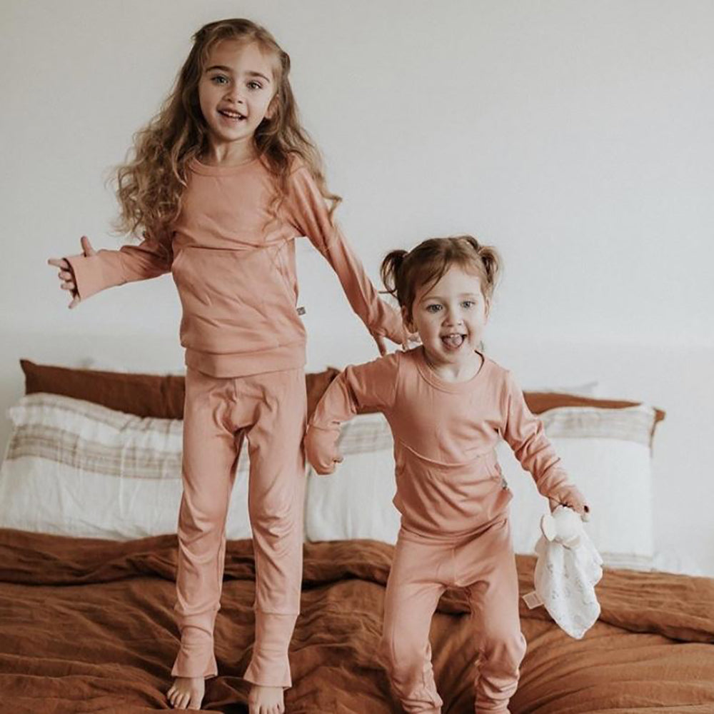 Goumikids Unisex Toddler Loungewear Organic Sleeper Pajama Set, 4T Prickly Pear