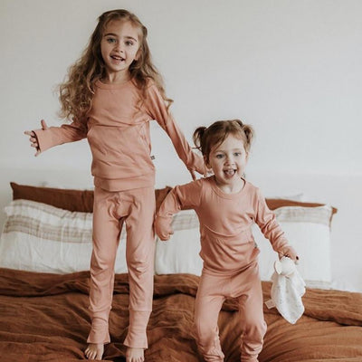 Goumikids Unisex Toddler Loungewear Organic Sleeper Pajama Set, 4T Prickly Pear