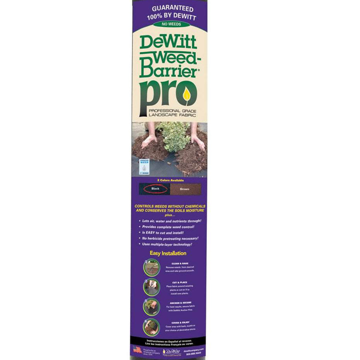 DeWitt Weed Barrier Pro 3oz 4' x 300' Weed Barrier Landscape Fabric Ground Cover - VMInnovations