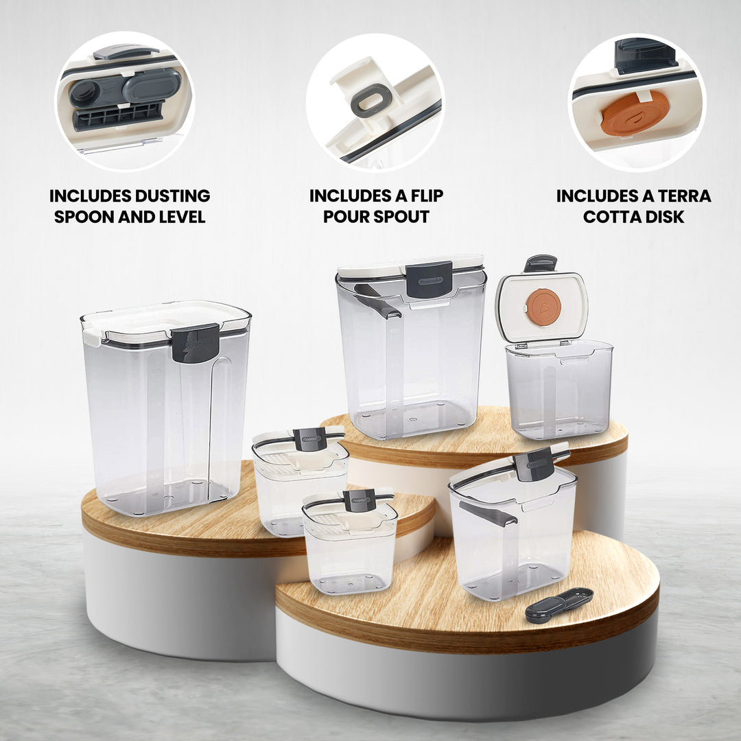 Progressive International Prepworks 6 Piece Food Storage Set, White (Used)