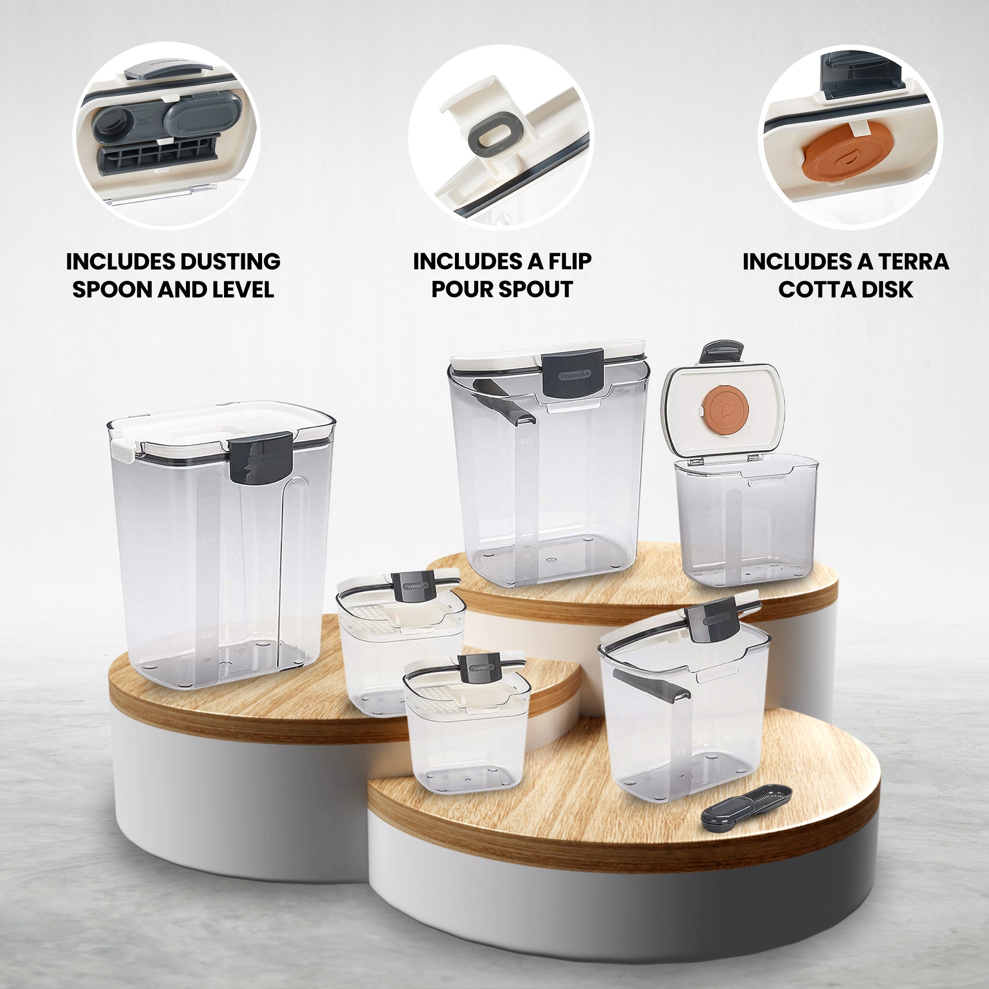 Progressive International Prepworks 6 Piece Food Storage Set, White (Used) - VMInnovations