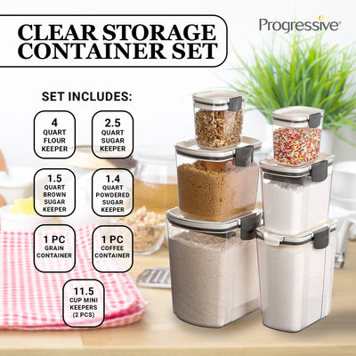 Progressive International 8 Piece Set with Coffee Container & Grain Container