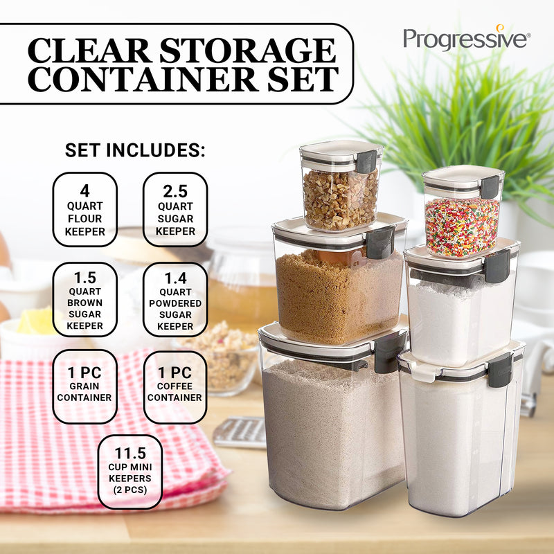 Progressive International 8 Piece Set with Coffee Container & Grain Container