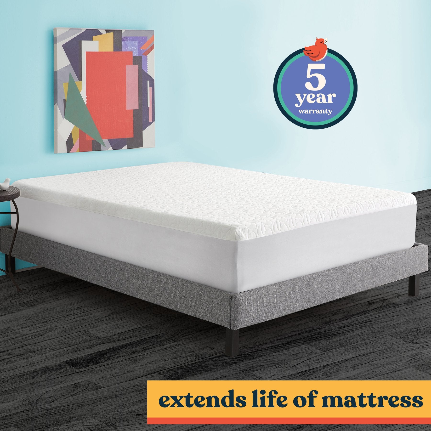 Early Bird Essentials Waterproof Breathable Fitted Mattress Protector Pad, Queen - VMInnovations