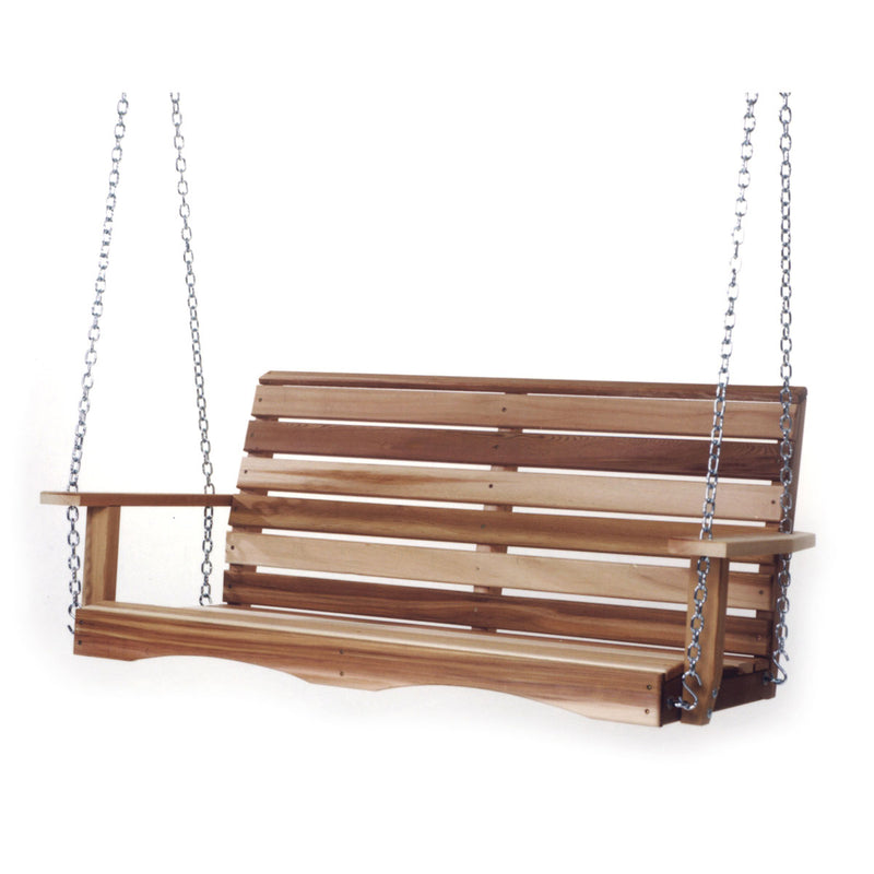 All Things Cedar PS48 Natural Handcrafted Western Red Cedar 4-Foot Porch Swing