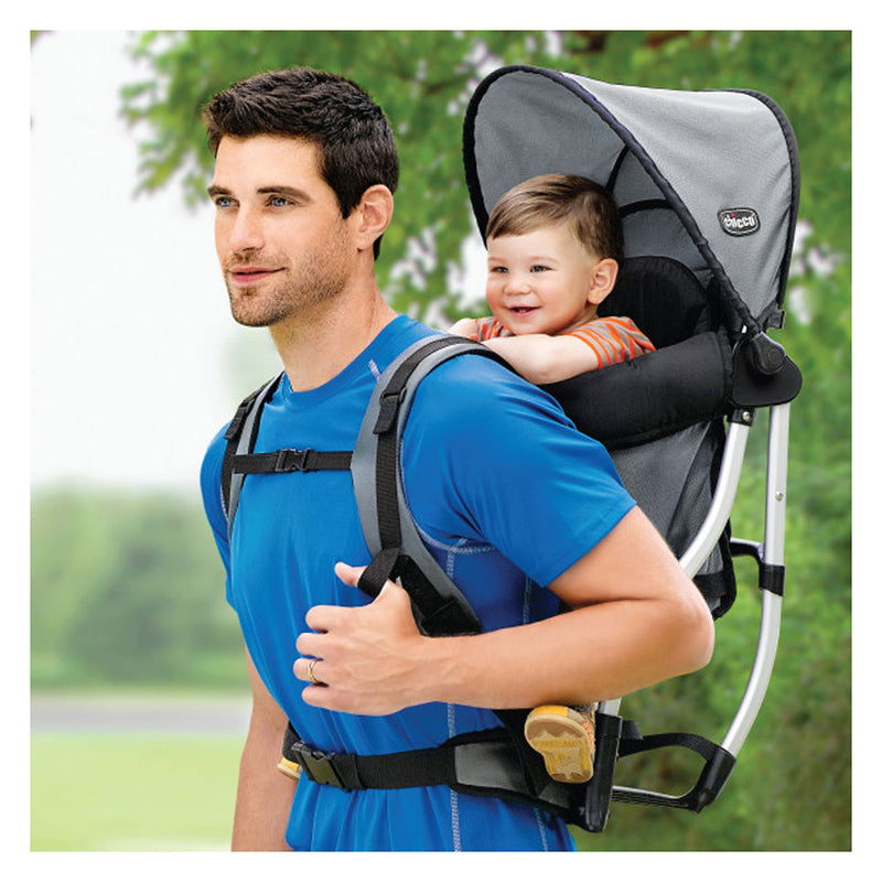Chicco Backpack Baby Carrier with Canopy and Shoulder Strap, Gray (Open Box)