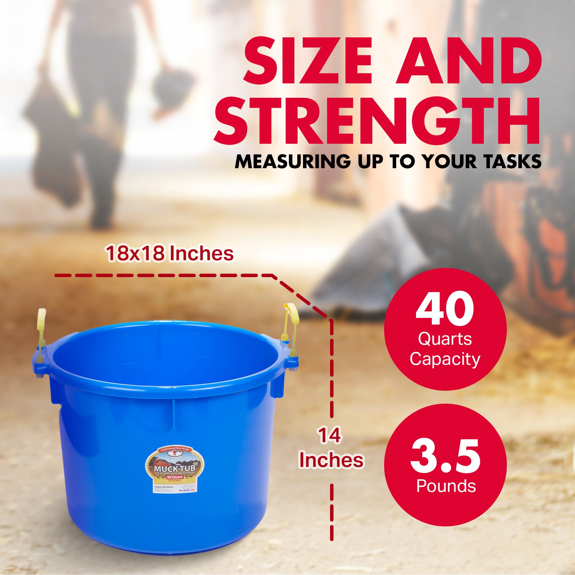 Little Giant 40 Quart Durable and Versatile Utility Muck Tub w/Handles(Open Box)