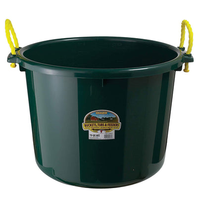 Little Giant 70 Quart Plastic Outdoor Muck Tub Utility Bucket w/ Handles, Green