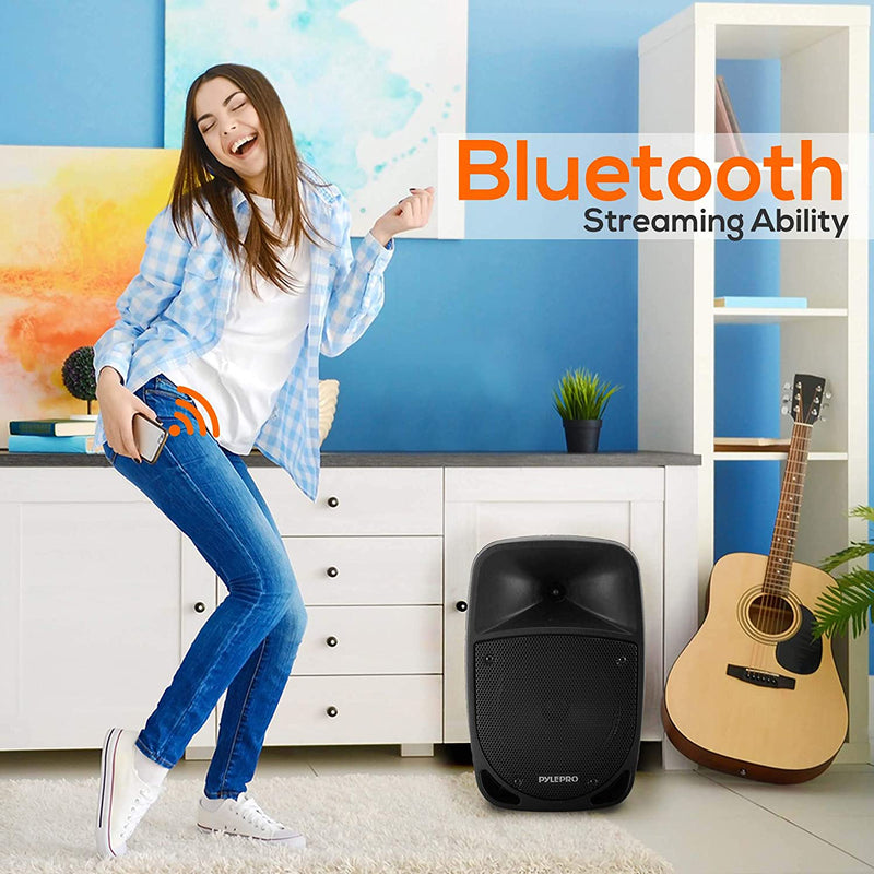 Pyle Bluetooth Portable Stereo Karaoke Speaker w/ Wireless Microphone (Open Box)